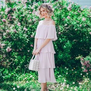 Lulus Gala Ready Off-the-shoulder Midi Dress